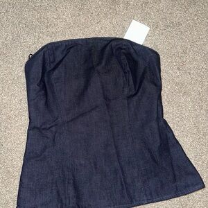 Zara Black Denim Crop Top